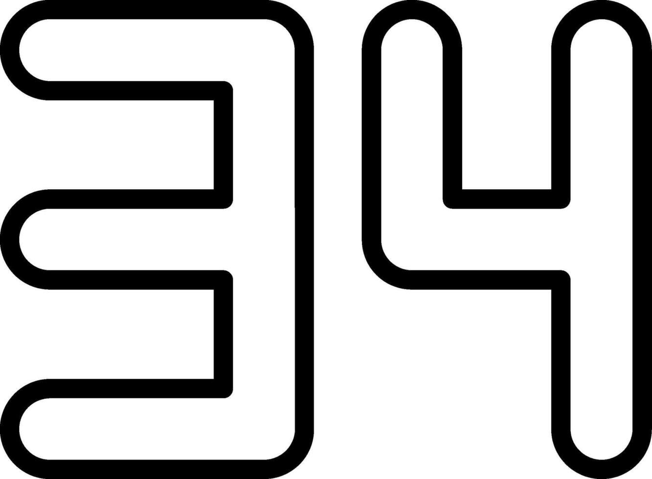 Thirty Four Line Icon vector