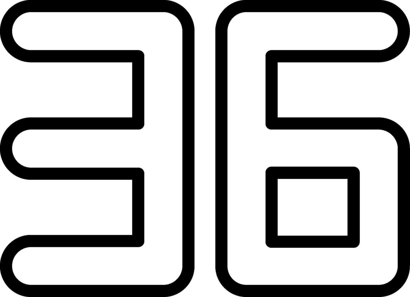 Thirty Six Line Icon vector