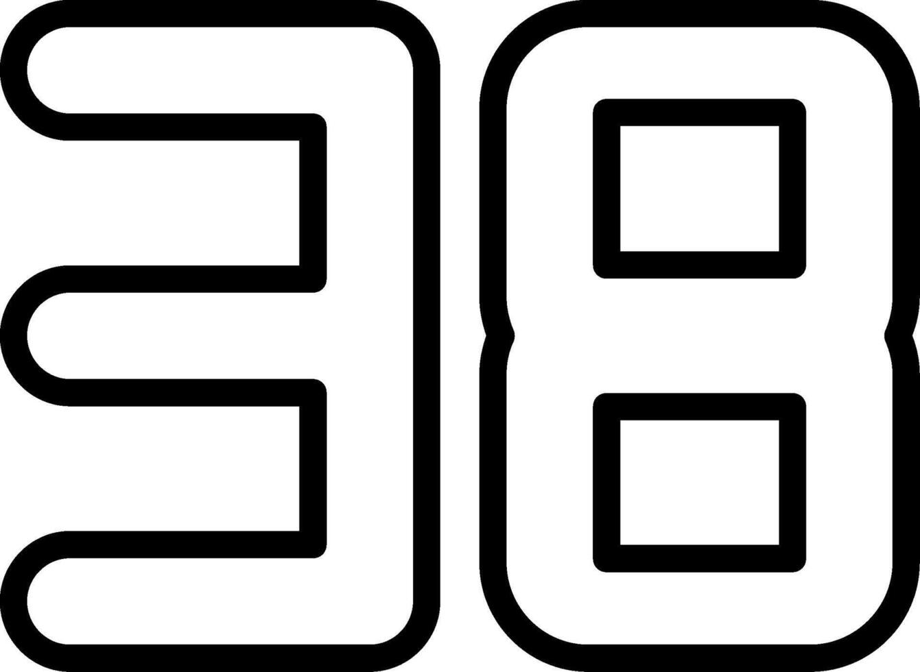Thirty Eight Line Icon vector