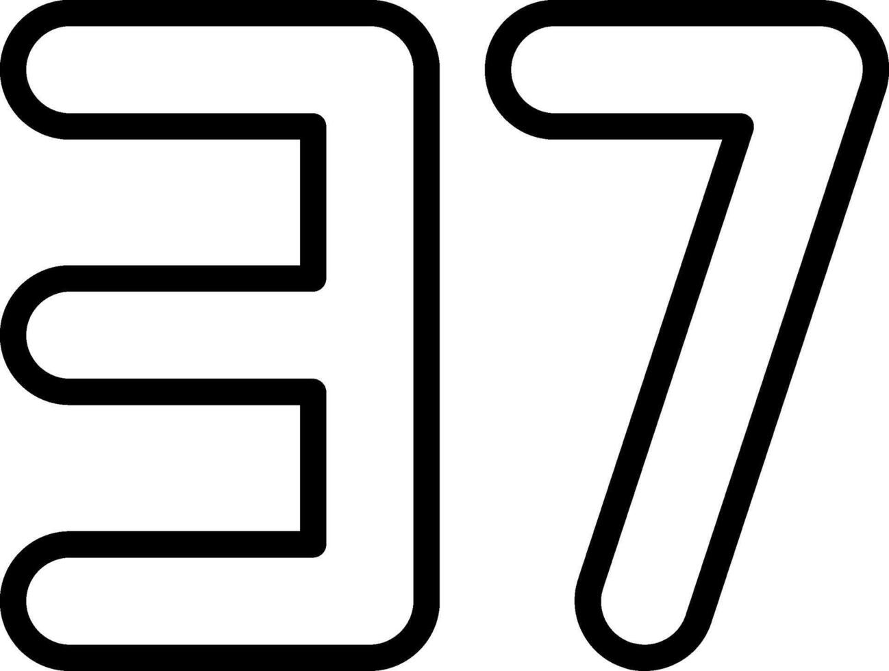 Thirty Seven Line Icon vector