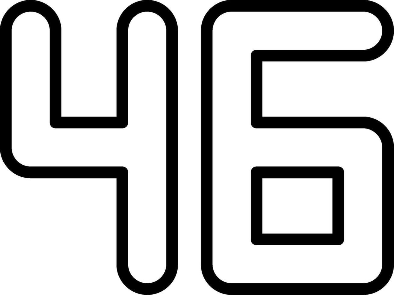 Forty Six Line Icon vector