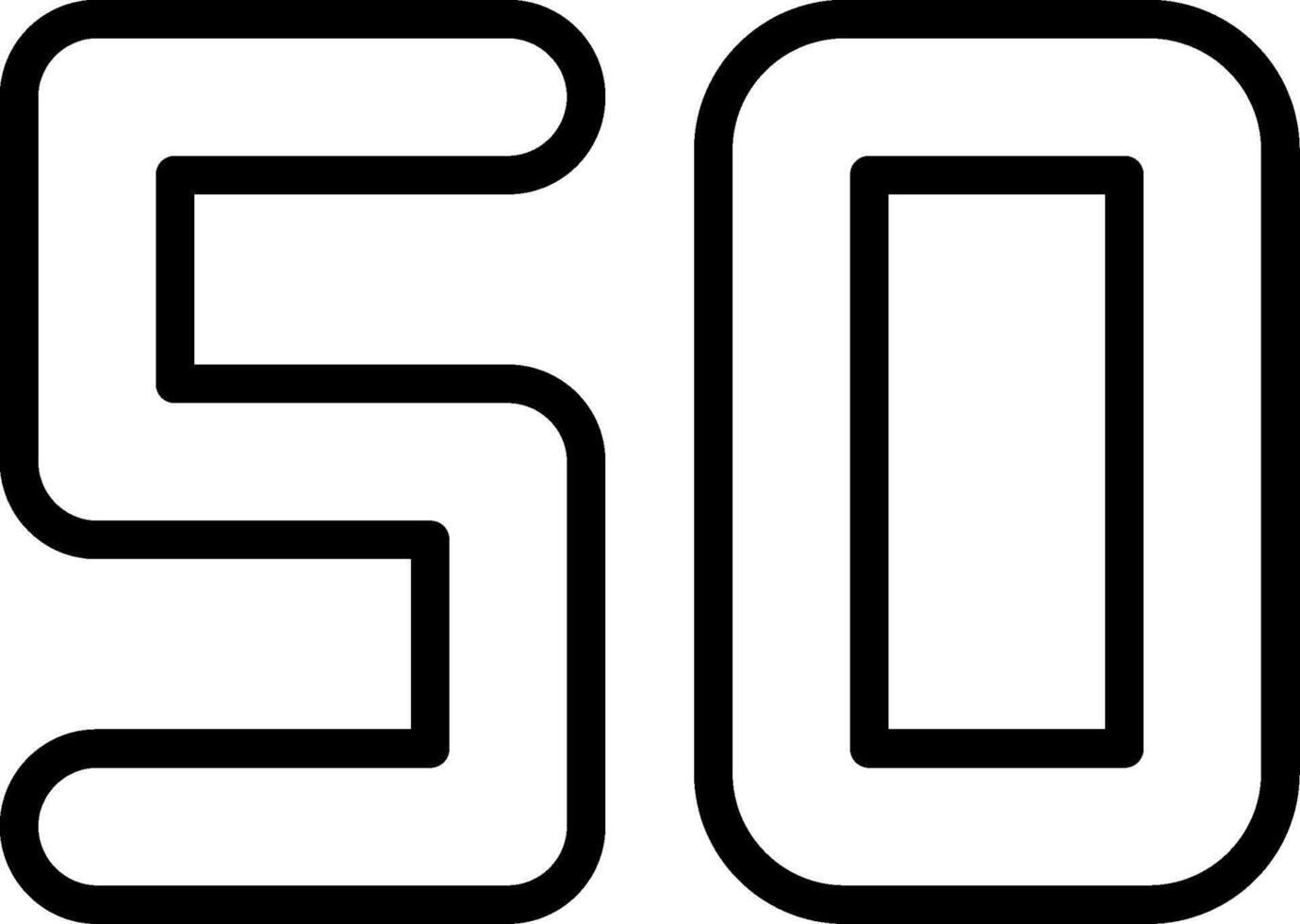 Fifty Line Icon vector