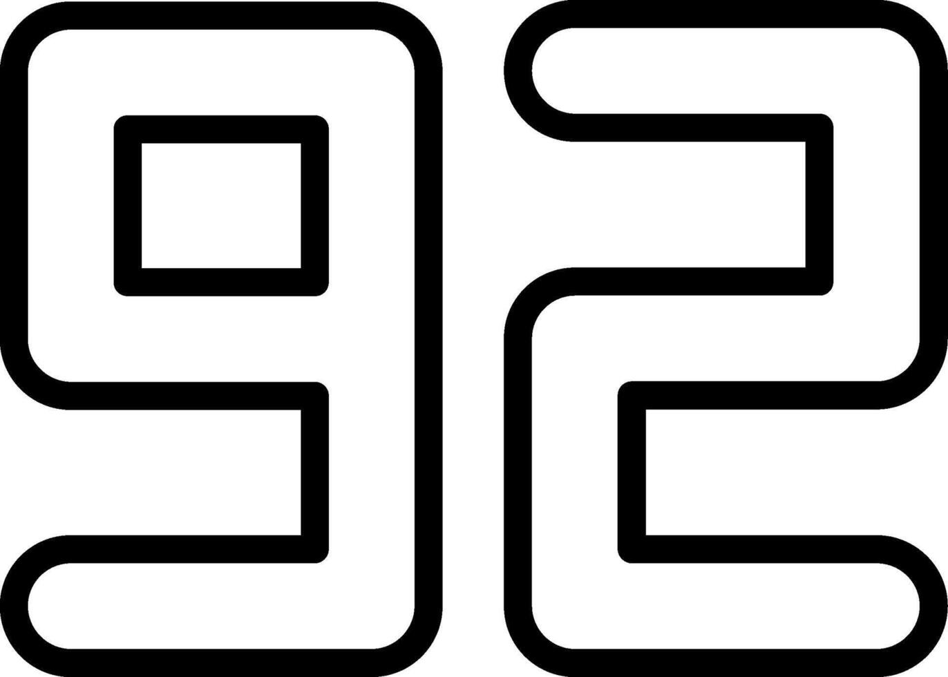 Ninety Two Line Icon vector