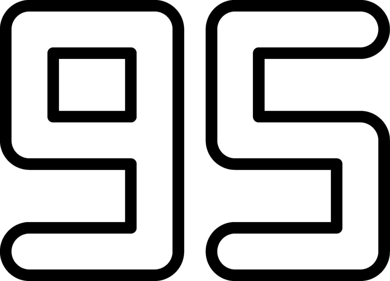 Ninety Five Line Icon vector