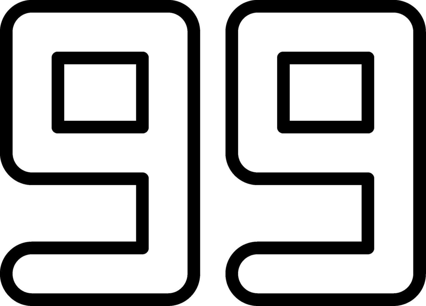 Ninety Nine Line Icon vector