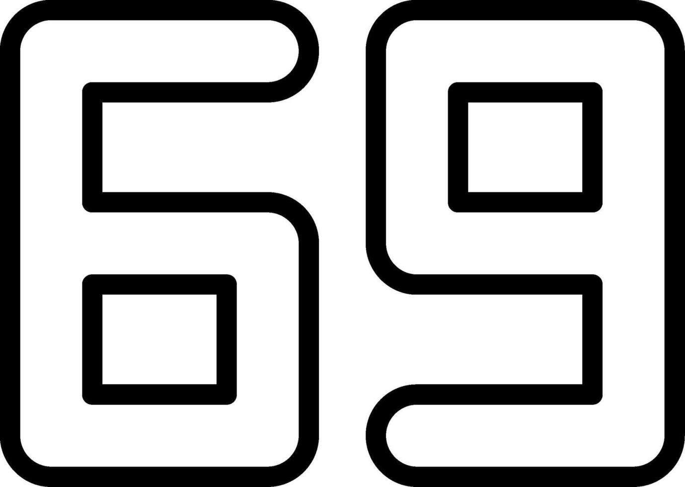 Sixty Nine Line Icon vector