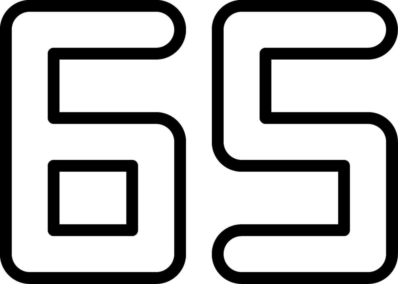 Sixty Five Line Icon vector