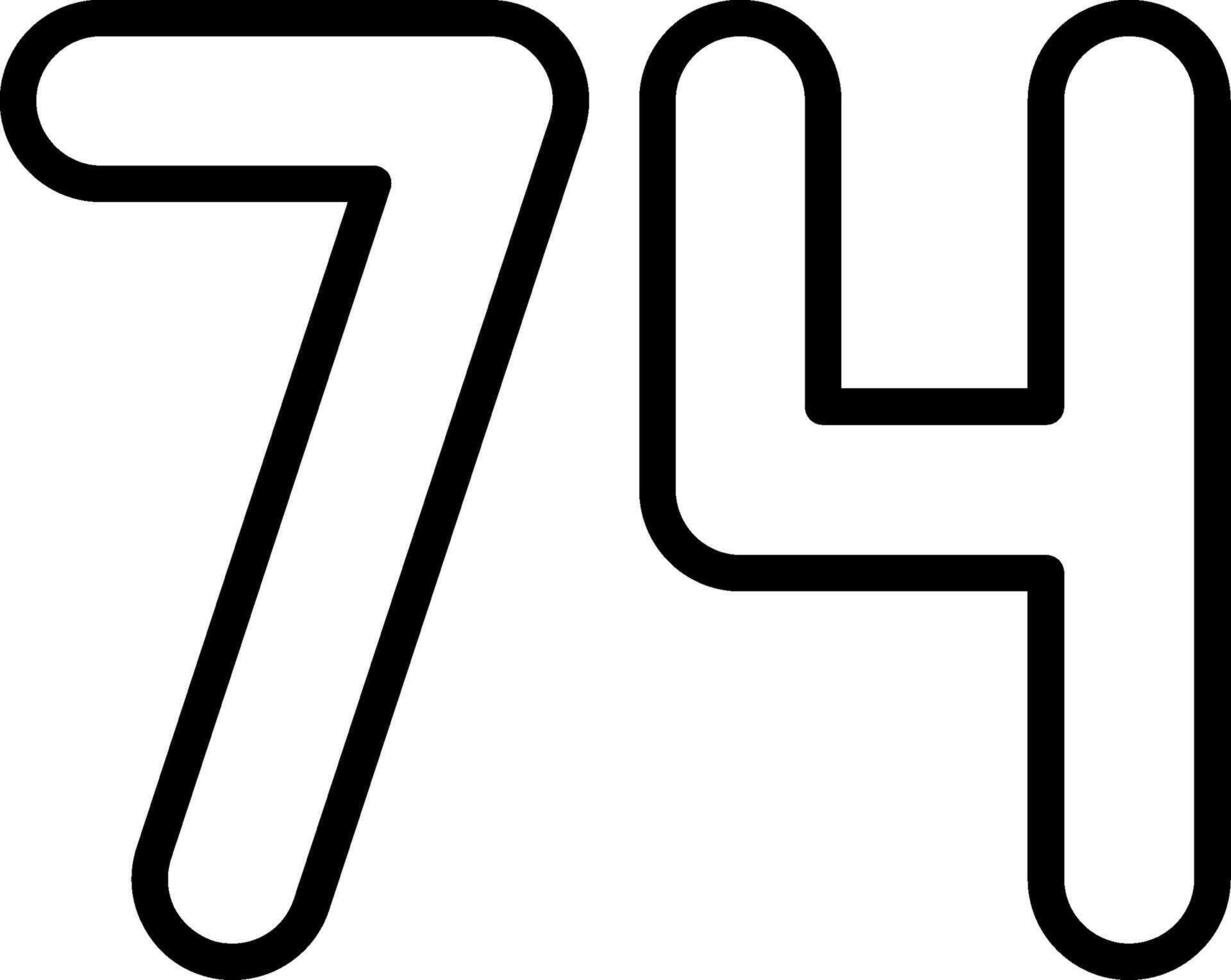 Seventy Four Line Icon vector