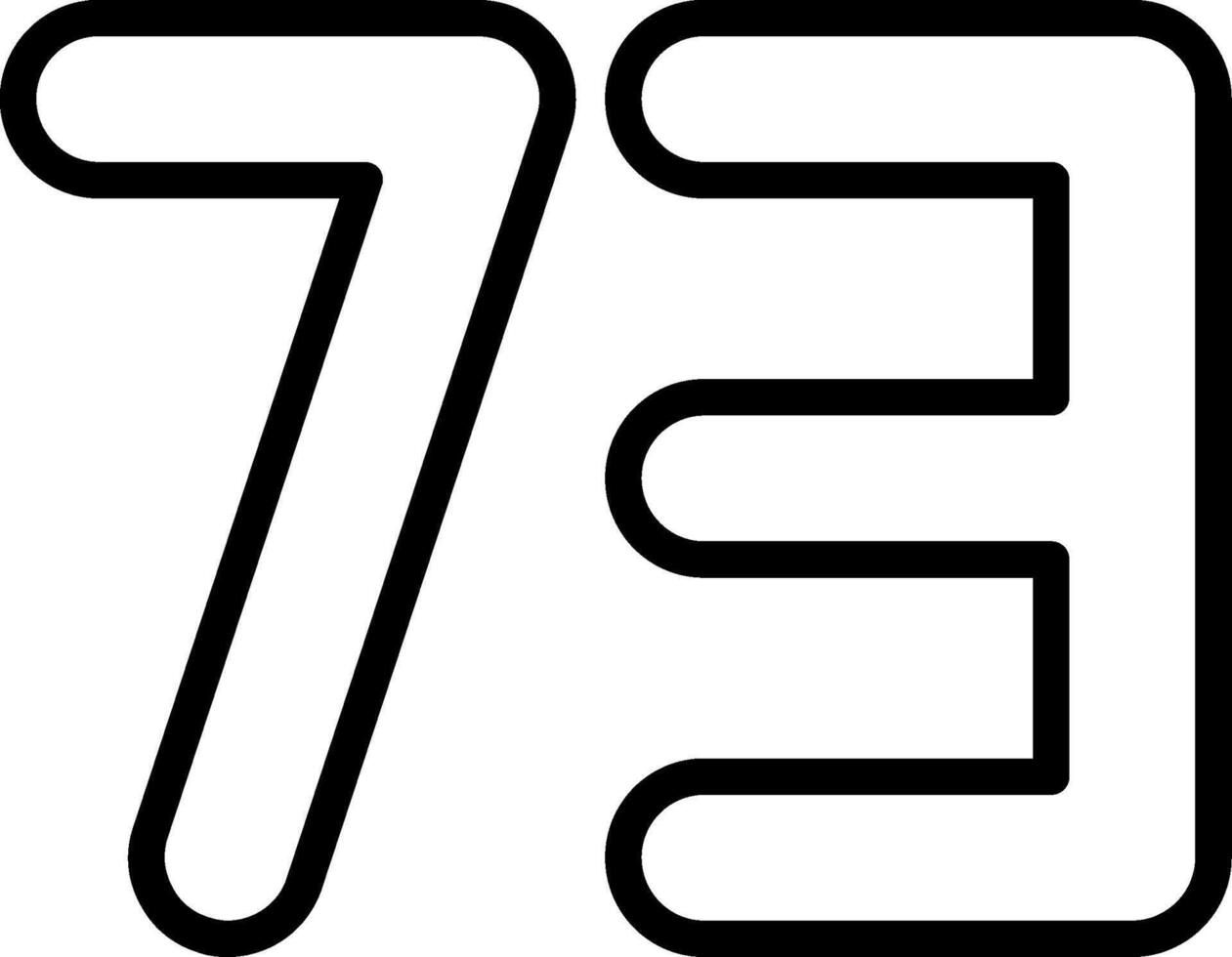 Seventy Three Line Icon vector
