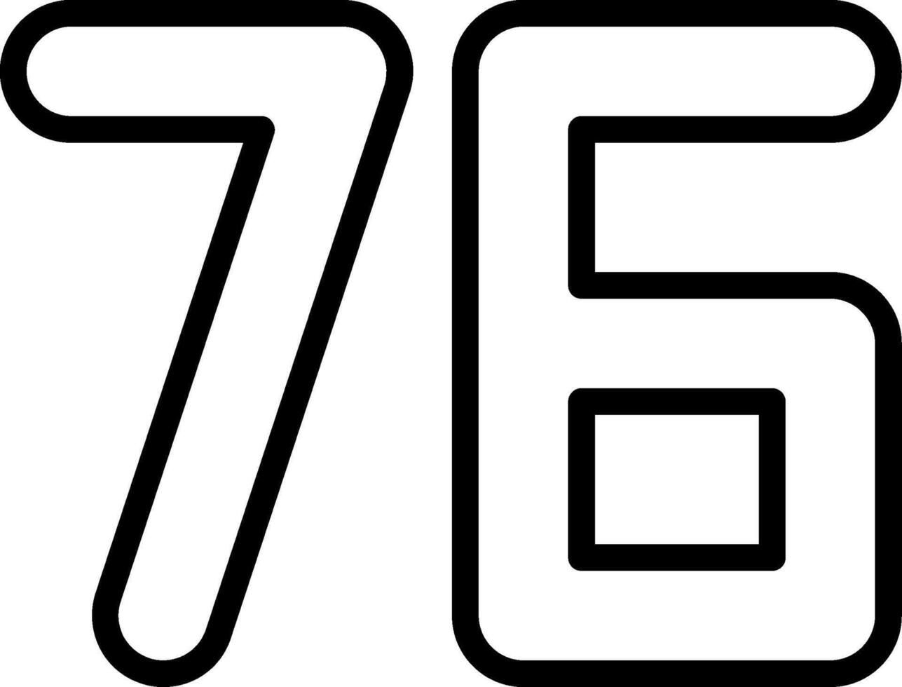 Seventy Six Line Icon vector