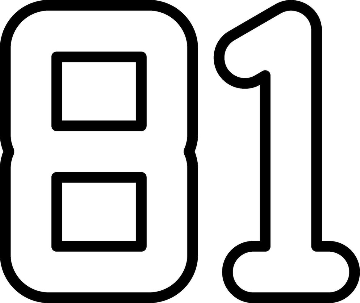 Eighty One Line Icon vector