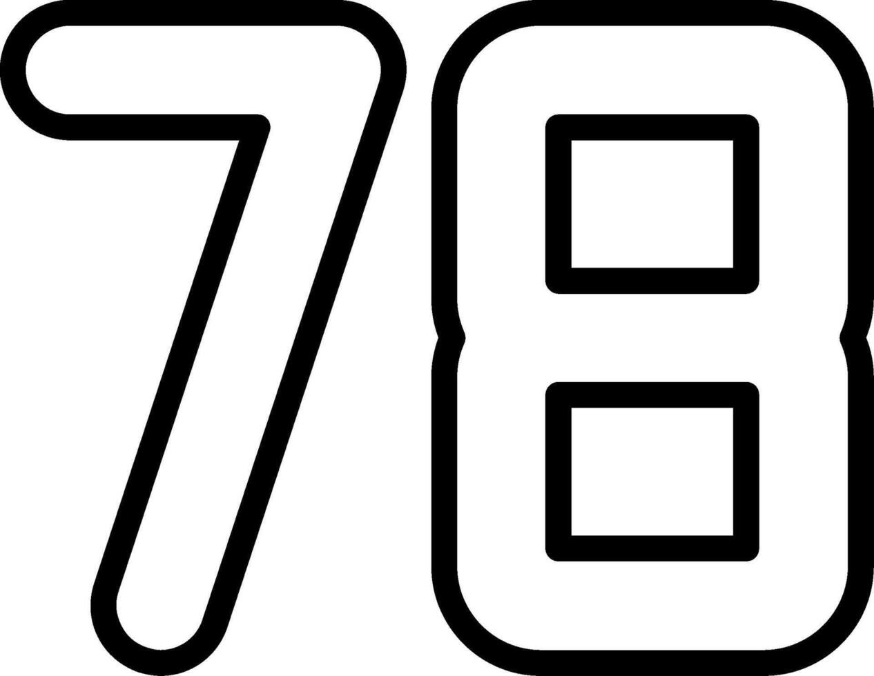 Seventy Eight Line Icon vector