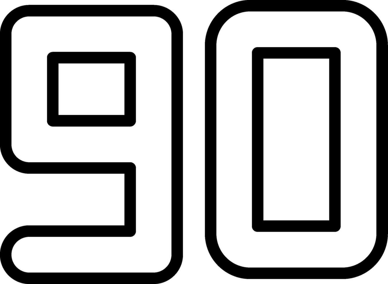 Ninety Line Icon vector