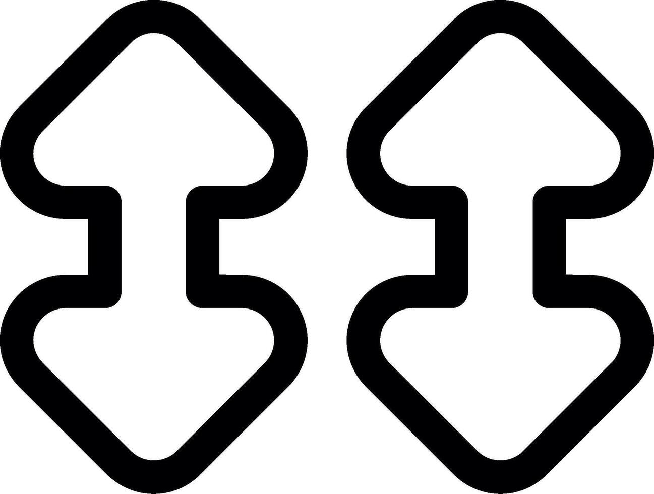 Two Arrows Line Icon vector