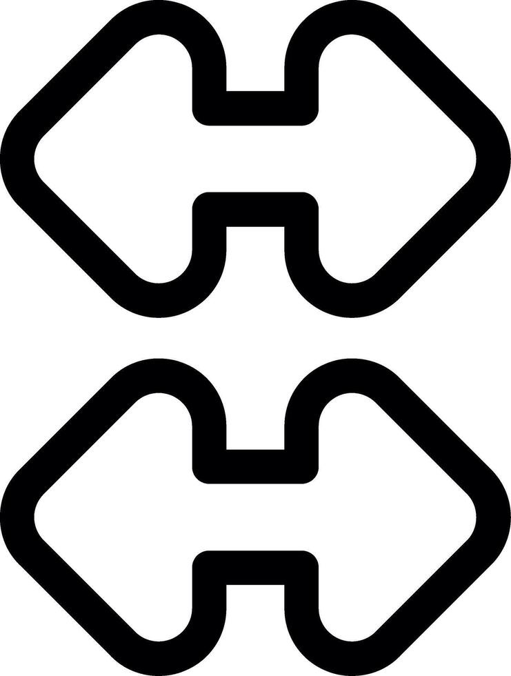 Side Two Arrows Line Icon vector