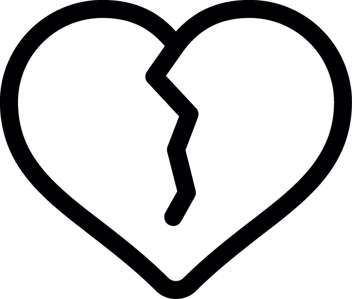 Broken Heart Line Icon vector