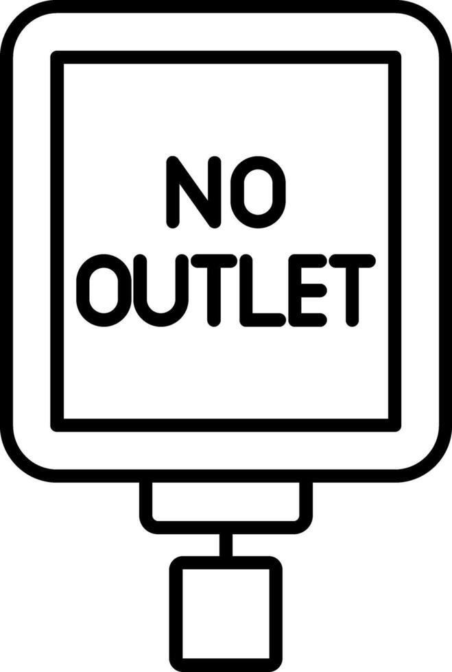 No Outlet Line Icon vector