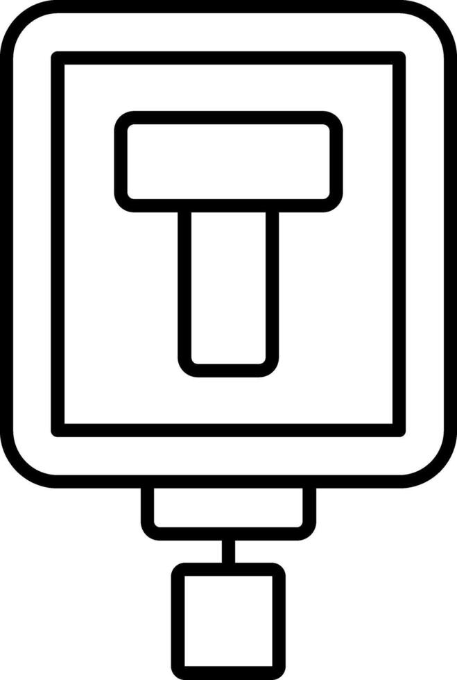 Dead End Line Icon vector