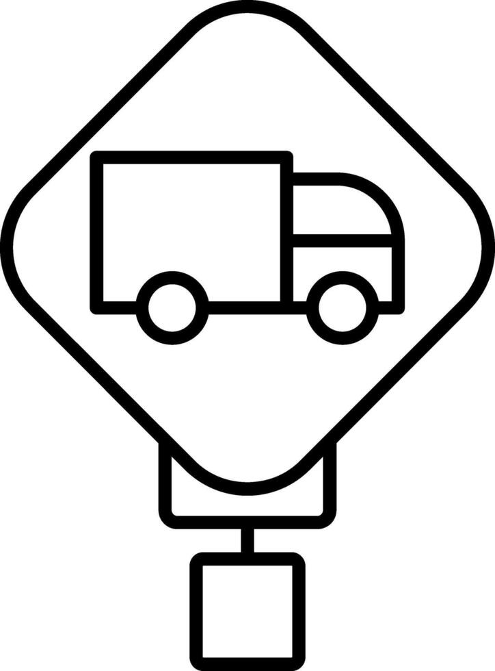 Truck Crossing Line Icon vector
