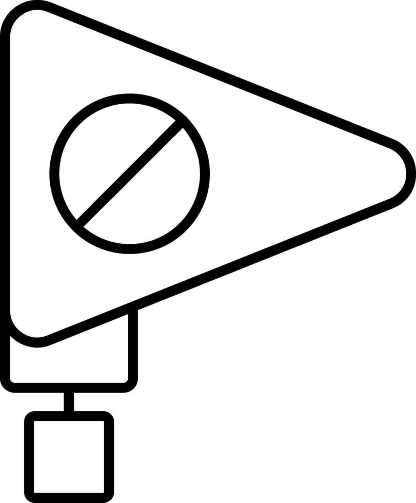 No Passing Zone Line Icon vector