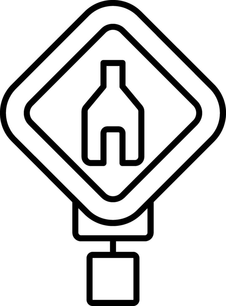 End Divided Highway Line Icon vector