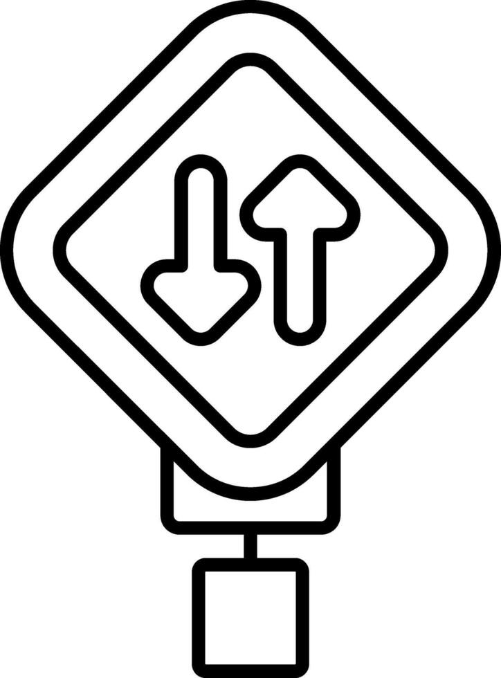 Divided Highway Line Icon vector
