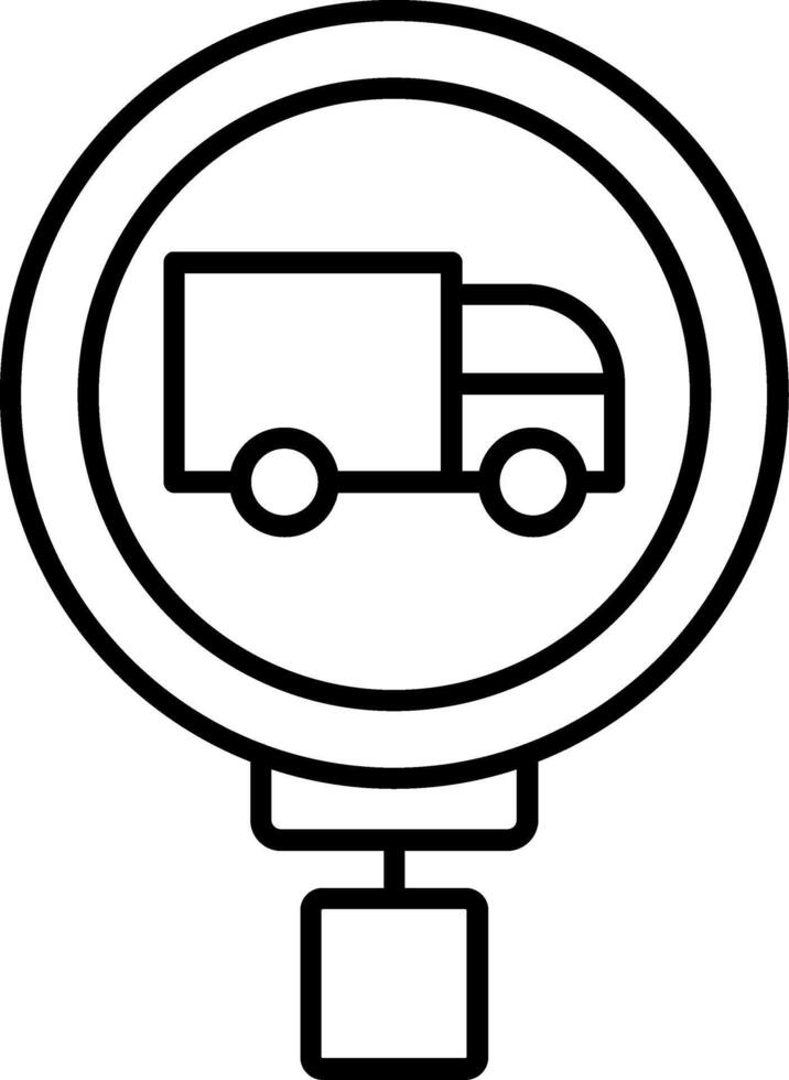 Truck Route Line Icon vector