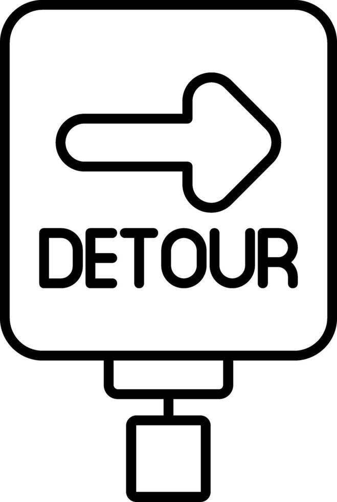 Detour Line Icon vector