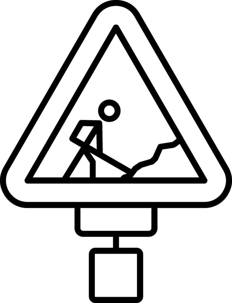 Road Work Ahead Line Icon vector