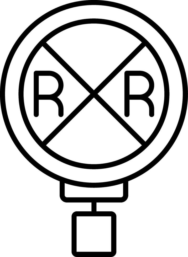 Railroad Crossing Line Icon vector
