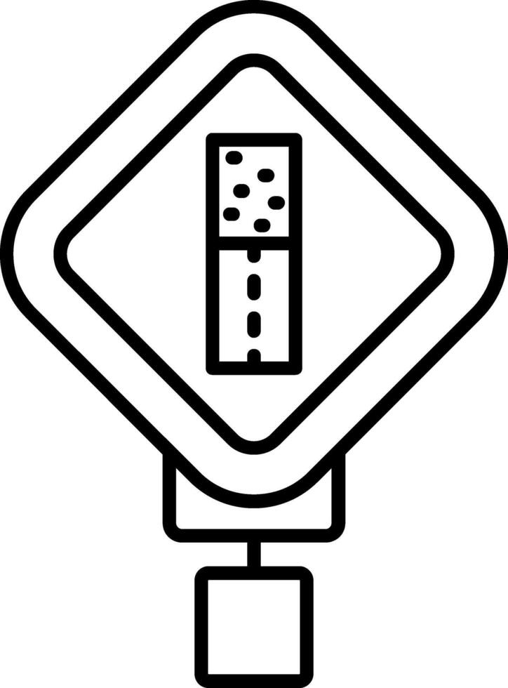 Pavement Ends Line Icon vector
