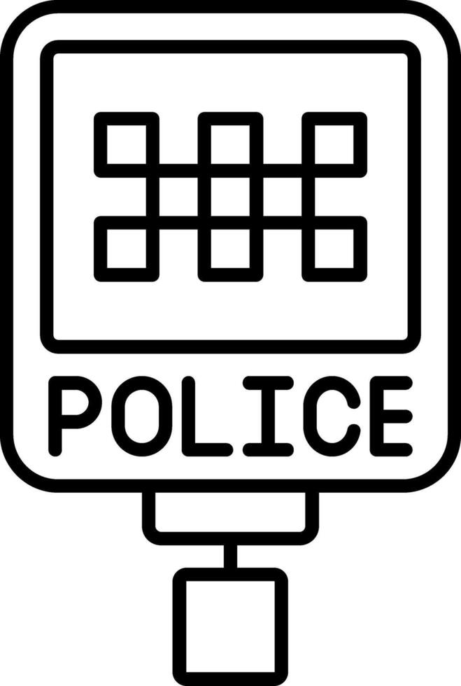Police Station Line Icon vector