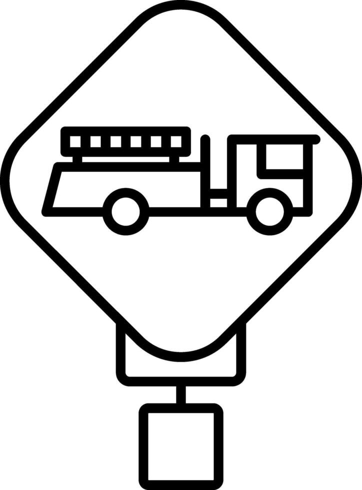 Fire Station Line Icon vector