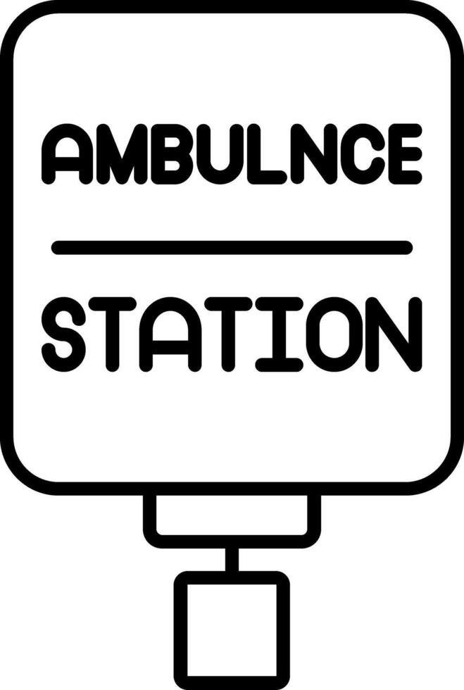 Ambulance Station Line Icon vector