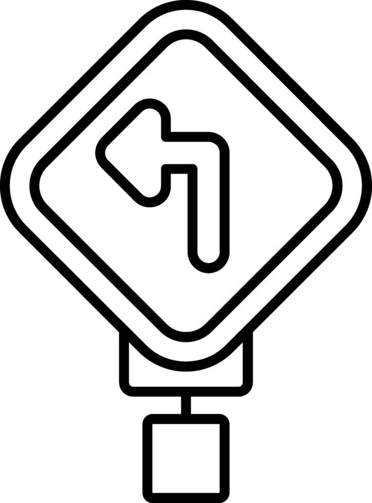 Turn Left Line Icon vector