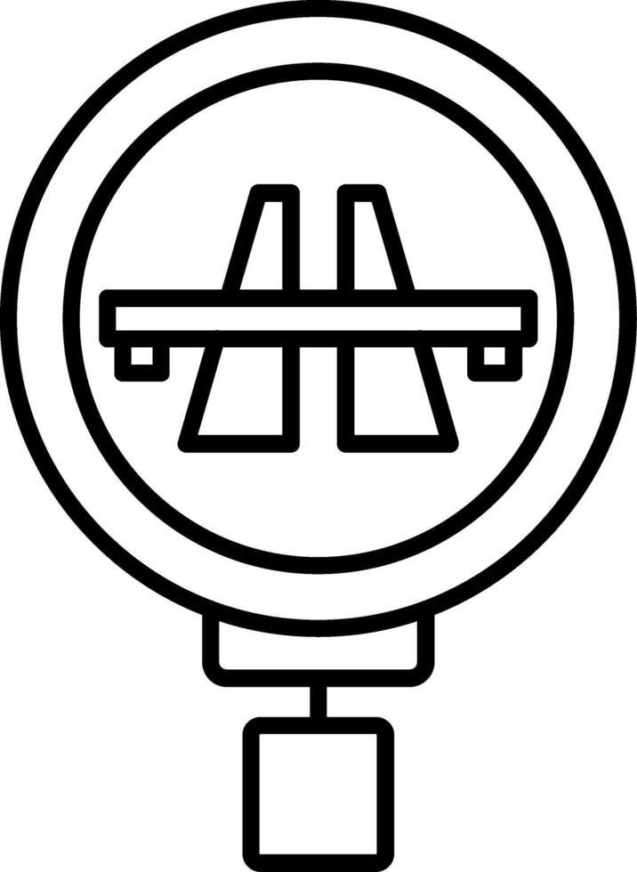 Toll Bridge Line Icon vector