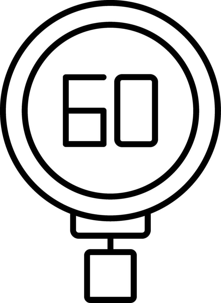 End School Zone 60 Line Icon vector
