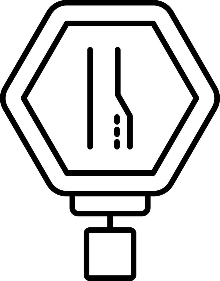 Right Lane Ends Line Icon vector