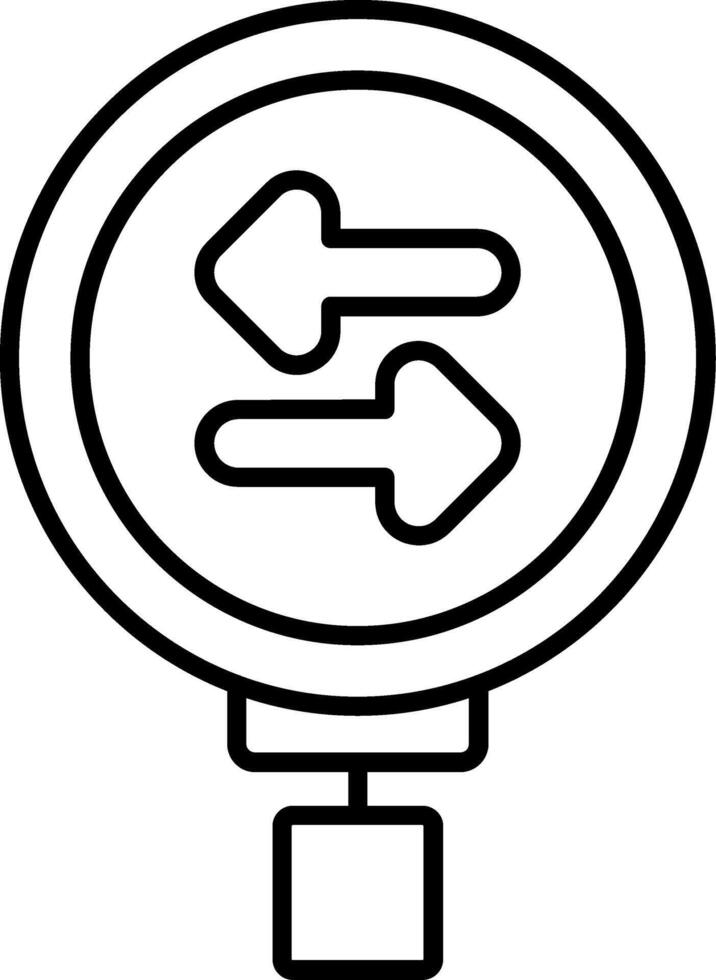 Two Way Traffic Line Icon vector