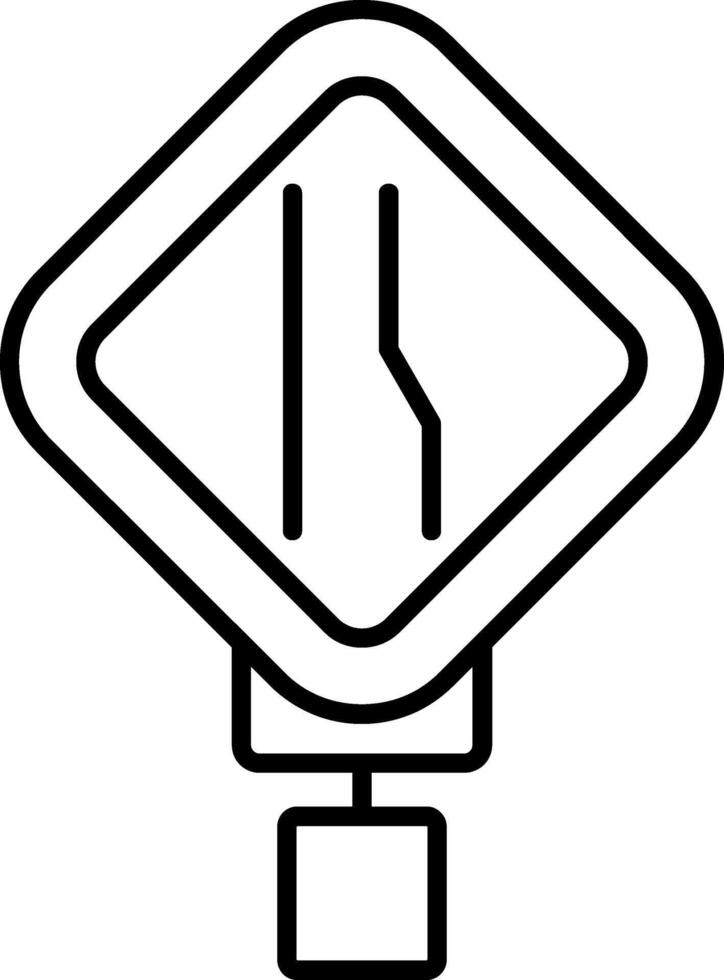 Lane Ends Line Icon vector