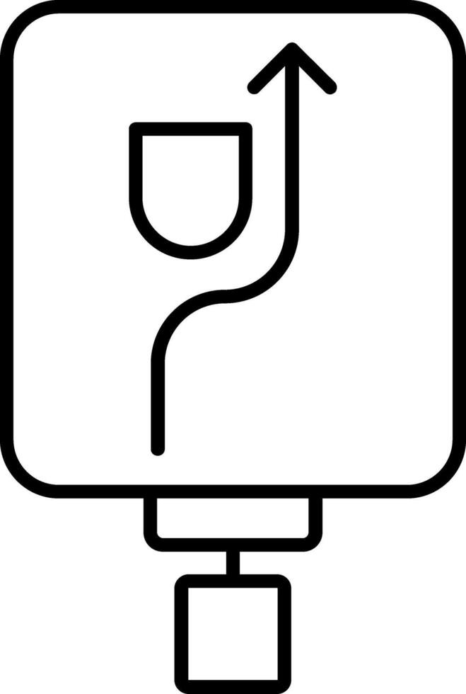 Keep Right Line Icon vector