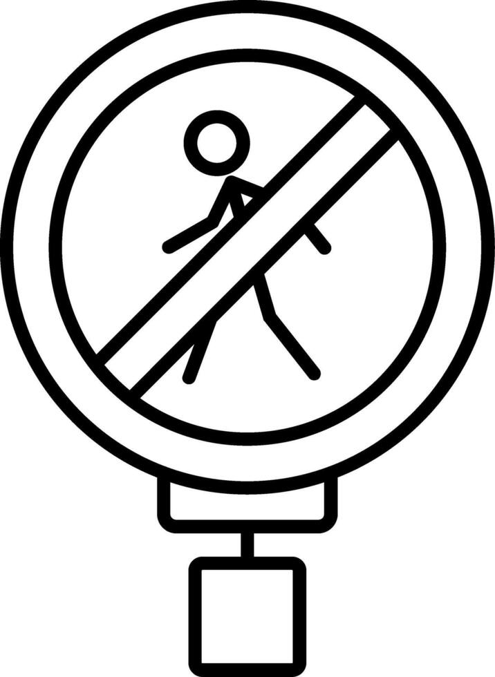 No Pedestrian Crossing Line Icon vector