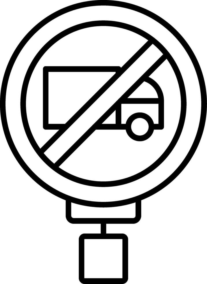 No Trucks Line Icon vector