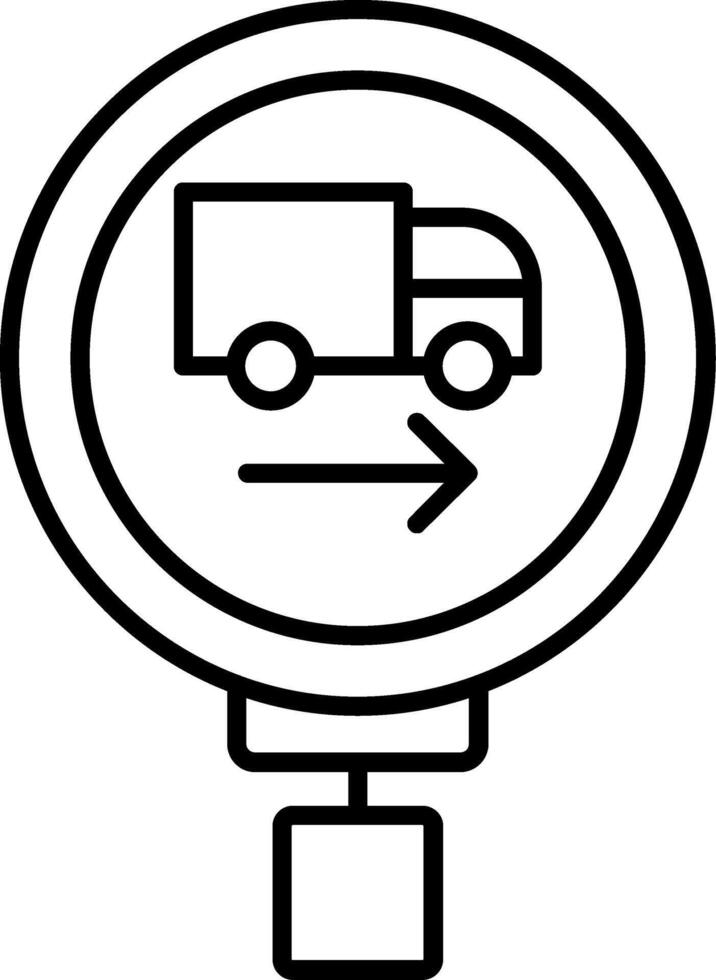 Truck Detour Line Icon vector