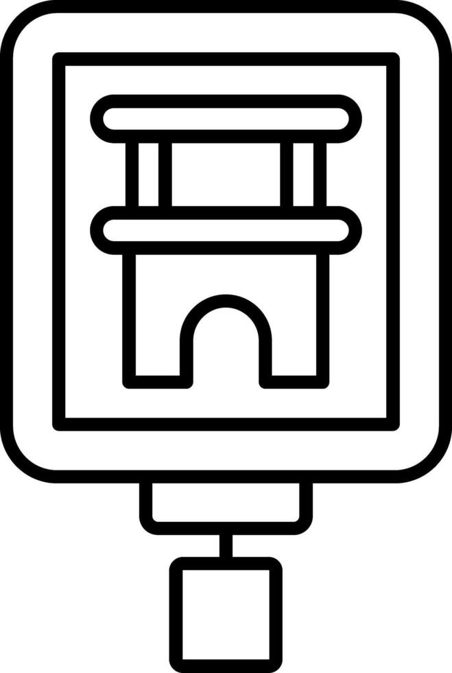Historic Site Line Icon vector