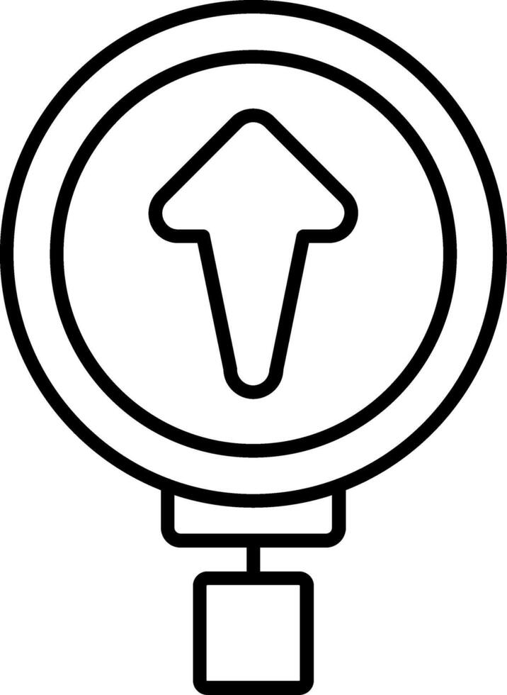 Ahead Only Line Icon vector