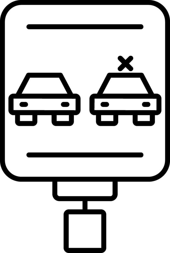 No Overtaking Line Icon vector