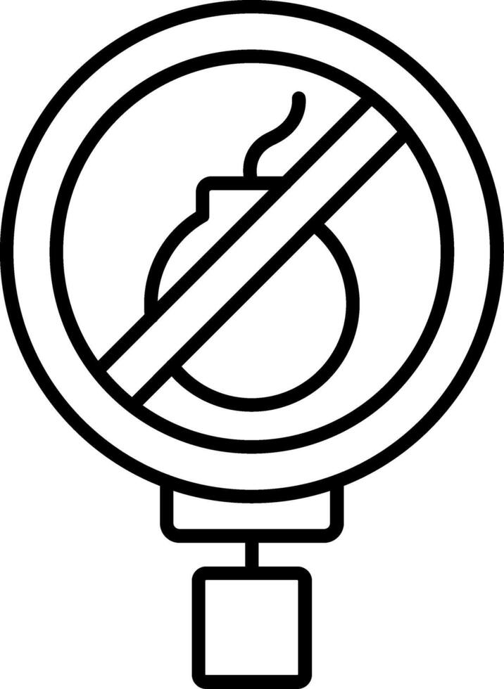 No Explosives Line Icon vector