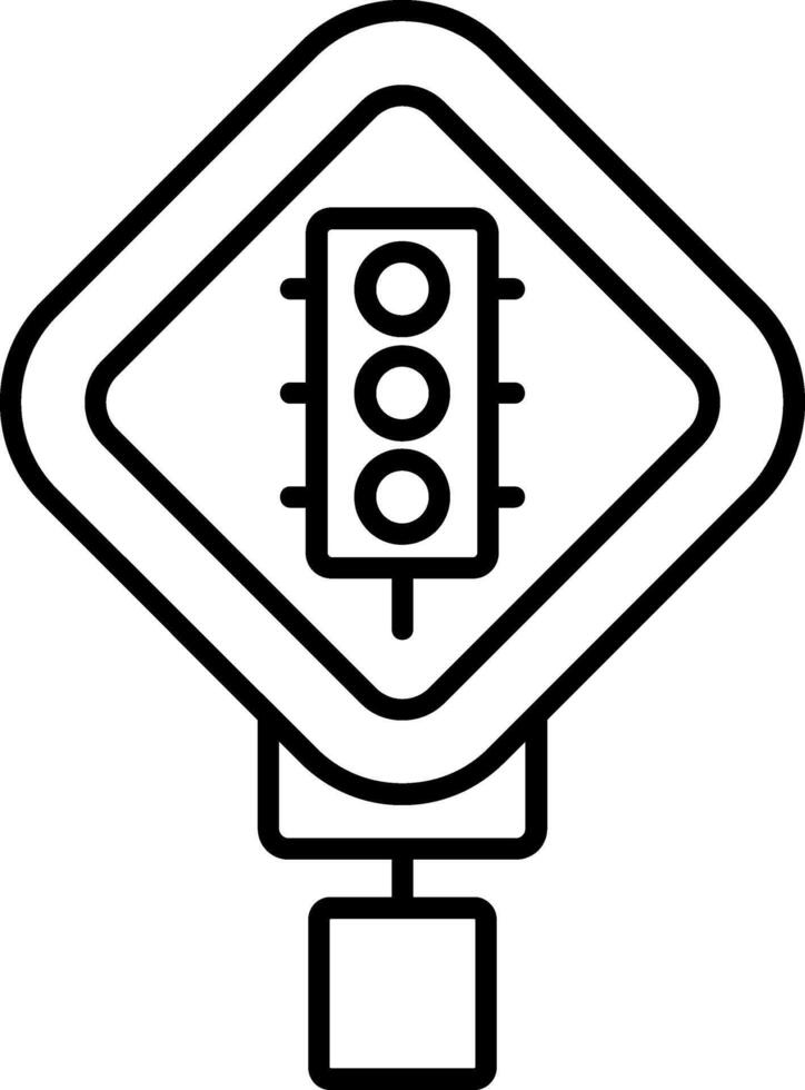 Signal Ahead Line Icon vector
