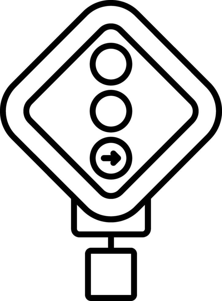 Right Turn Signal Line Icon vector